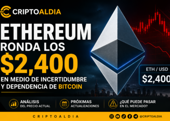 Ethereum ronda los $2,400 en medio de incertidumbre y dependencia del movimiento de Bitcoin