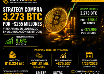 Strategy compra 3,273 BTC y refuerza su apuesta por Bitcoin en 2026