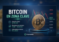 Bitcoin enfrenta zona clave tras señales de debilidad técnica