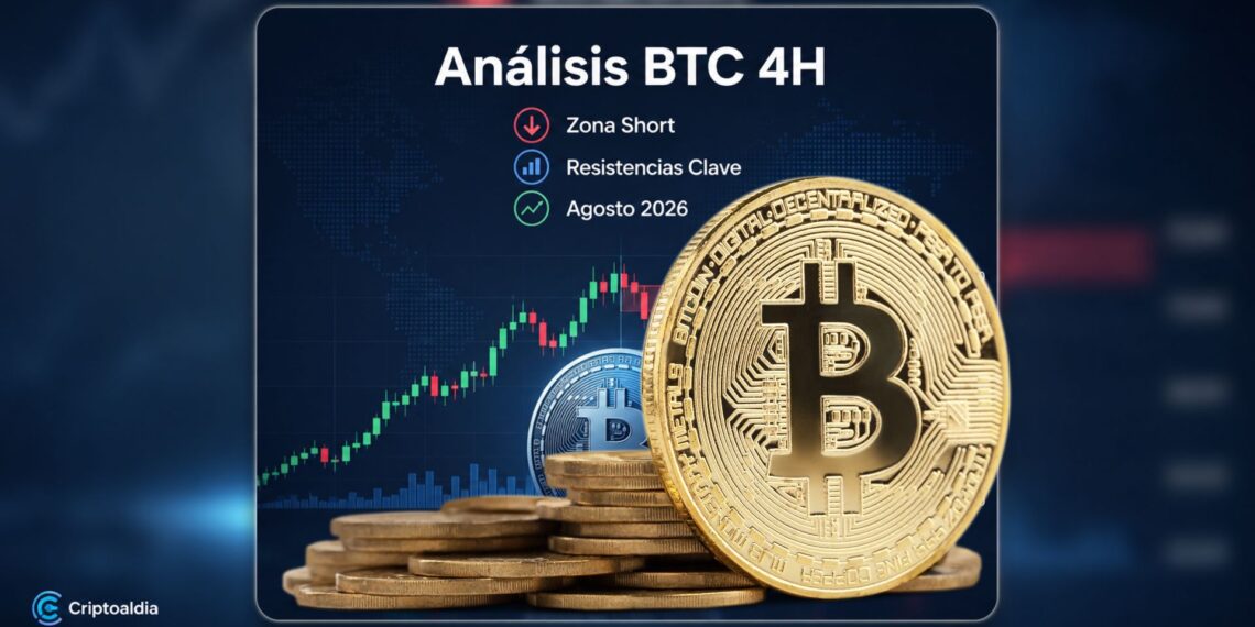 Bitcoin en 4H: zona de short bajo la lupa tras acercarse a resistencias clave